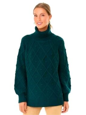 Tuckernuck Kent Cashmere Popcorn Sweater Large Evergreen